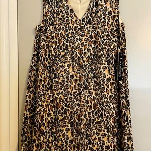 Animal Print Choker Neckline Luxology Dress Size Large
